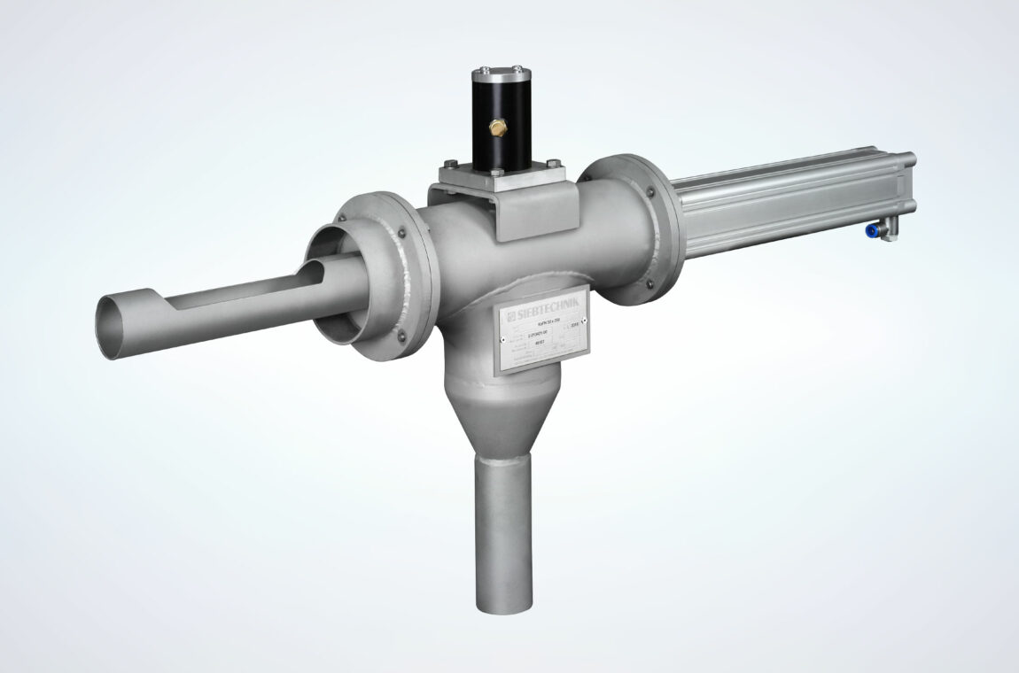 Piston sampler for selective sampling from the material flow