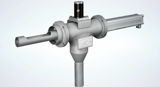 Piston sampler for selective sampling from the material flow